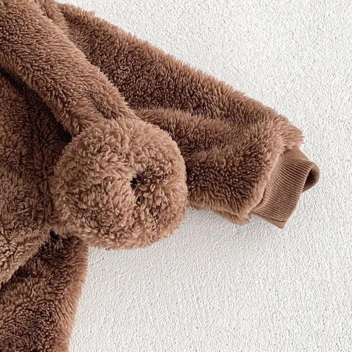 Baby Unisex Long Sleeves Animals Cartoon Pattern Pocketed Rompers